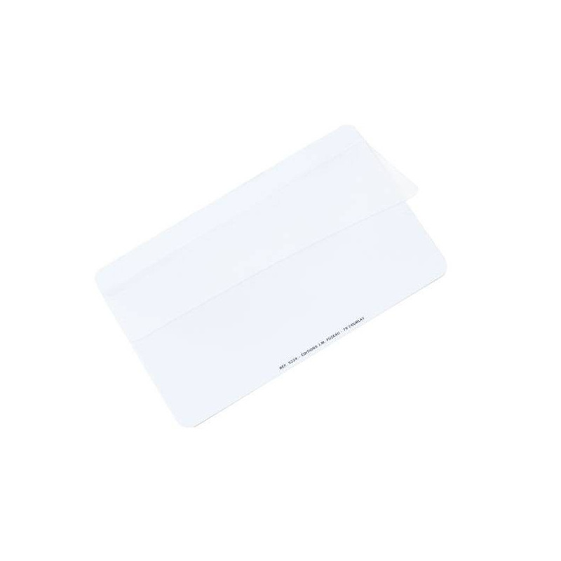 CARTE VIERGE R/V EN PVC BLANC AVEC OVERLAY