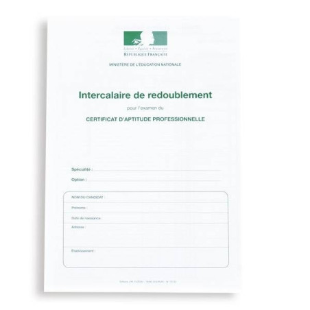 INTERCALAIRE REDOUBLEMENT 1ERE ET 2EME ANNEES CAP