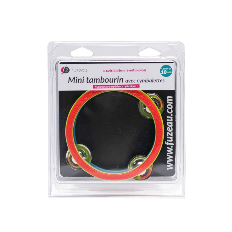MINI TAMBOURIN FUZEAU AVEC PEAU SYNTHETIQUE_SOUS BLISTER