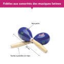 PAIRE DE MARACAS FUZEAU EN BOIS PEINT L. 20 CM