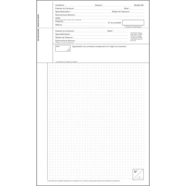 Copie Double Pour Le Passage Des Examens Conforme Au Modele De L Education Nationale