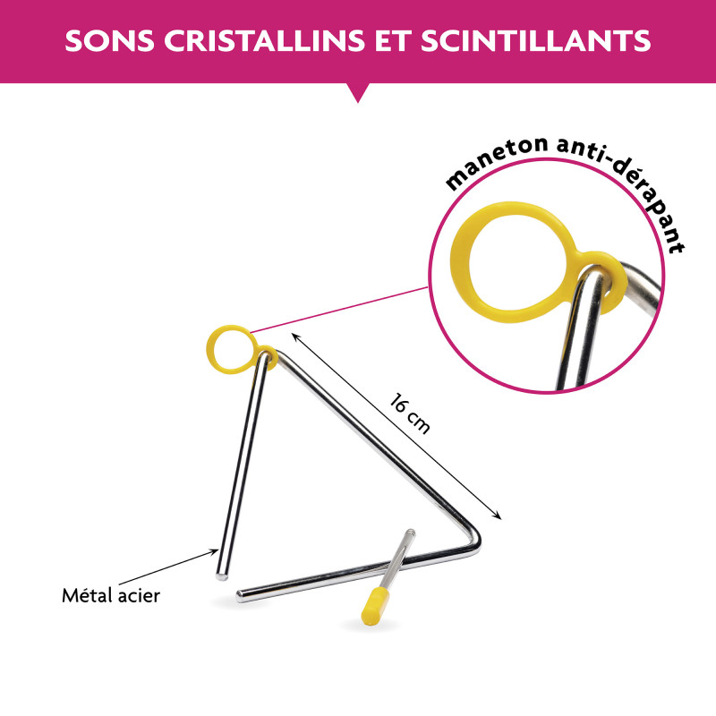 Triangle sonore - Instrument de musique - Eveil de l'enfant