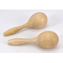 PAIRE DE MARACAS EN BOIS BRUT