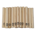 LOT DE 10 PAIRES DE CLAVES FUZEAU EN BOIS ACACIA L. 18 cm