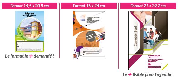 Différents formats de carnets