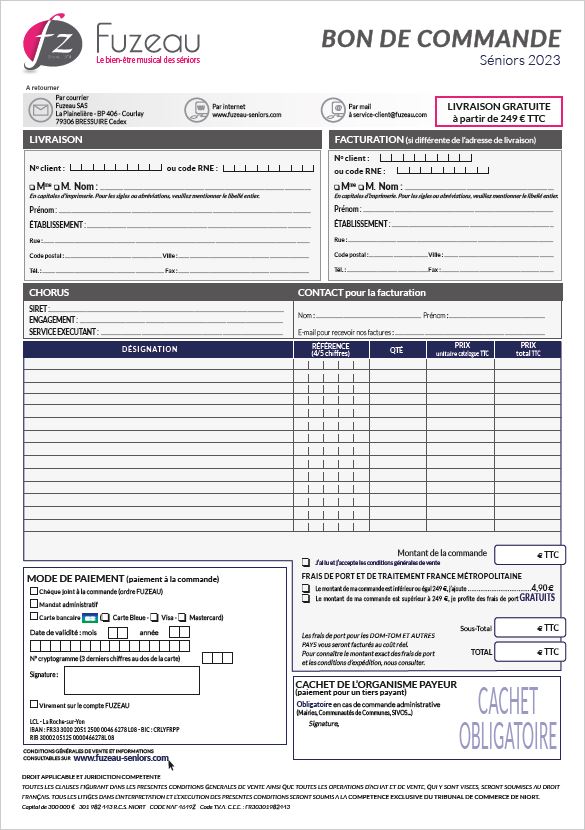 BON DE COMMANDE FUZEAU SENIORS 2023