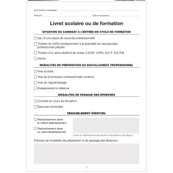 LIVRET SCOLAIRE BAC PRO AGRICOLE 3 ANS