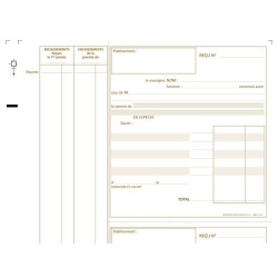 REGISTRE DE RECUS EN 2 FEUILLES AUTOCOPIANTES