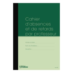 CAHIER D'ABSENCE ET DE RETARD PAR PROFESSEUR AVEC DOUBLE AUTOCOPIANT