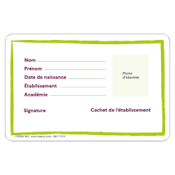 CARTE NATIONALE DU LYCEEN