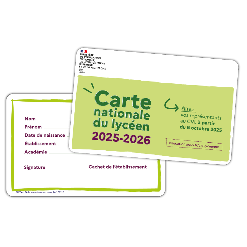 CARTE NATIONALE DU LYCEEN