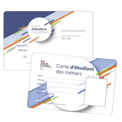 CARTE D'ETUDIANT DES METIERS A PERSONNALISER