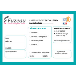 CARTE DE SCOLARITE PERSONNALISEE