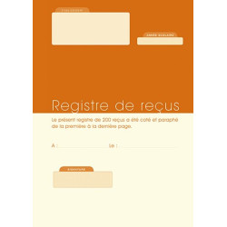 REGISTRE DE RECUS EN 2 FEUILLES AUTOCOPIANTES