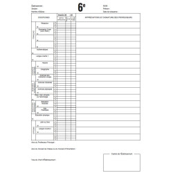 LIVRET SCOLAIRE POUR LES CLASSES DE LA 6° A LA SECONDE