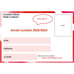 CARTE DE SCOLARITE PERSONNALISEE