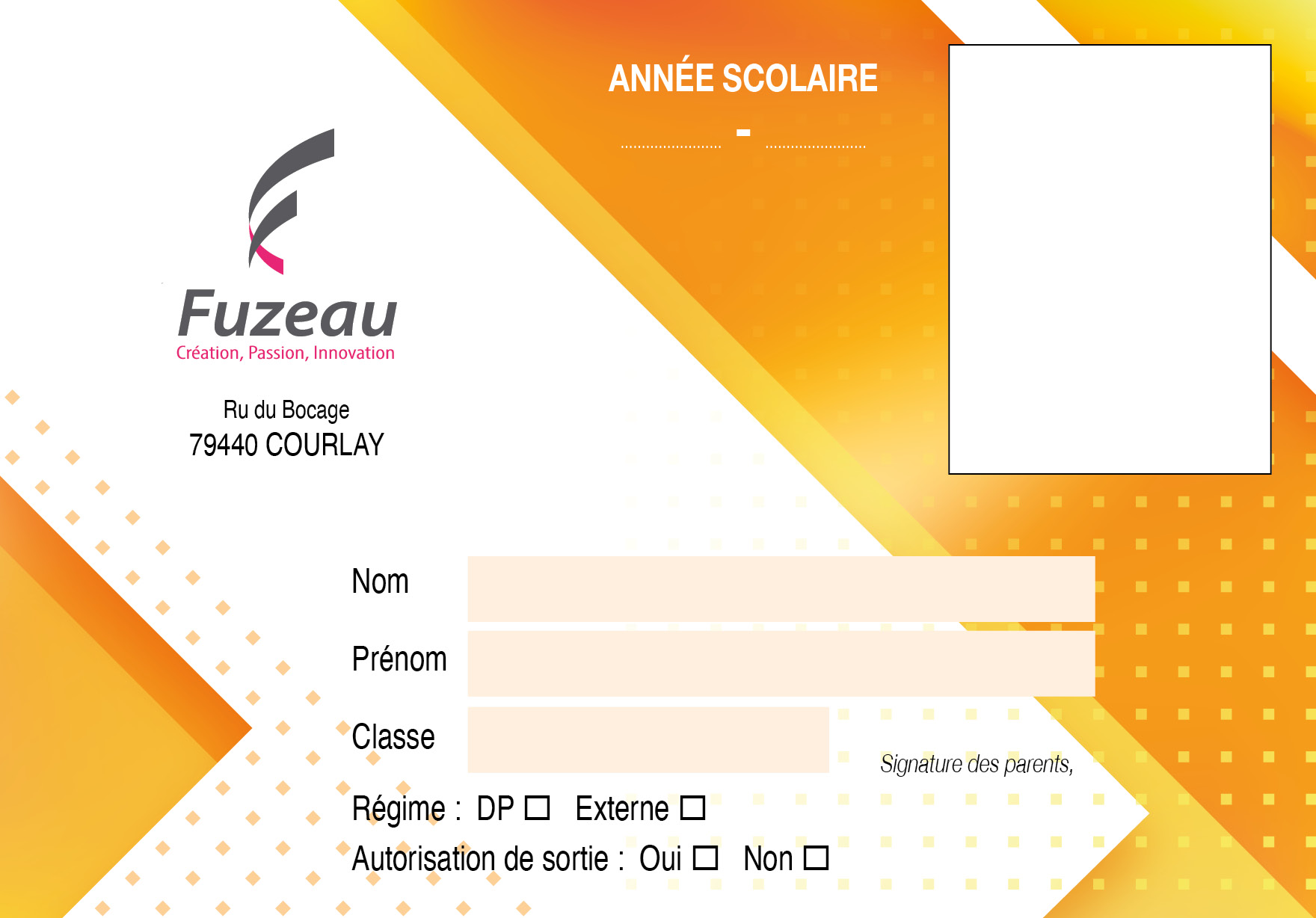 carte de scolarité FUZEAU
