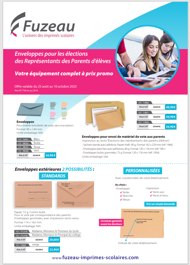 Enveloppes pour élections