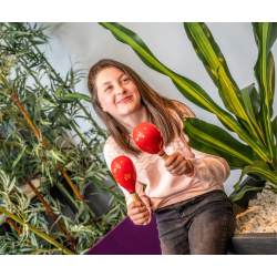 Maracas | La Paire | En bois | Coloris Rouge | Fuzeau