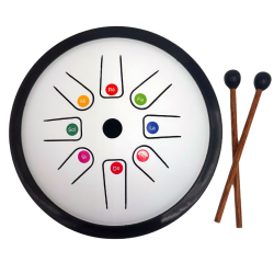 TONGUE DRUM |  diamètre 18 cm | BLANC | FUZEAU