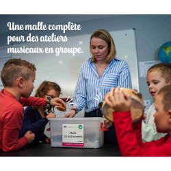 MALLE  FUZEAU DE 16 INSTRUMENTS IDEALE POUR DECOUVRIR LES PERCUSSIONS