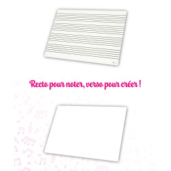 Ardoise | 4 Portées Indélibiles | Effaçable à sec | Fuzeau