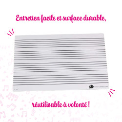 Ardoise | 4 Portées Indélibiles | Effaçable à sec | Fuzeau