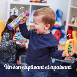 Moyen Bâton de Pluie | Plastique Coloré | Éveil musical | Fuzeau