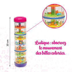 Moyen Bâton de Pluie | Plastique Coloré | Éveil musical | Fuzeau