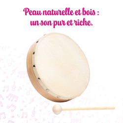 TAMBOURIN | Ø 15 CM | Peau Naturelle | Fuzeau