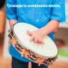 Tambourin |Avec Peau Naturelle | Ø 25 CM | 14 Cymbalettes | Fuzeau