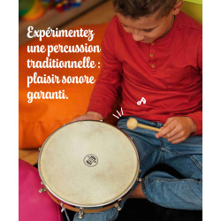 TAMBOURIN | Peau Naturelle | Ø 30 CM | Fuzeau