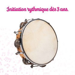 Tambourin | Ø 20 CM | Avec Peau Naturelle et Cymbalettes | Fuzeau