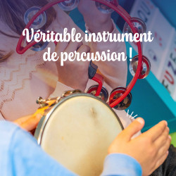 Tambourin | Ø 20 CM | Avec Peau Naturelle et Cymbalettes | Fuzeau