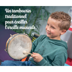 Tambourin Ø 20 cm | Peau Naturelle | Fuzeau