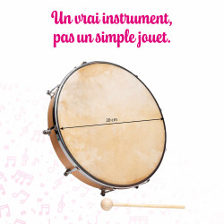 Tambourin Ø 20 cm | Peau Naturelle | Fuzeau
