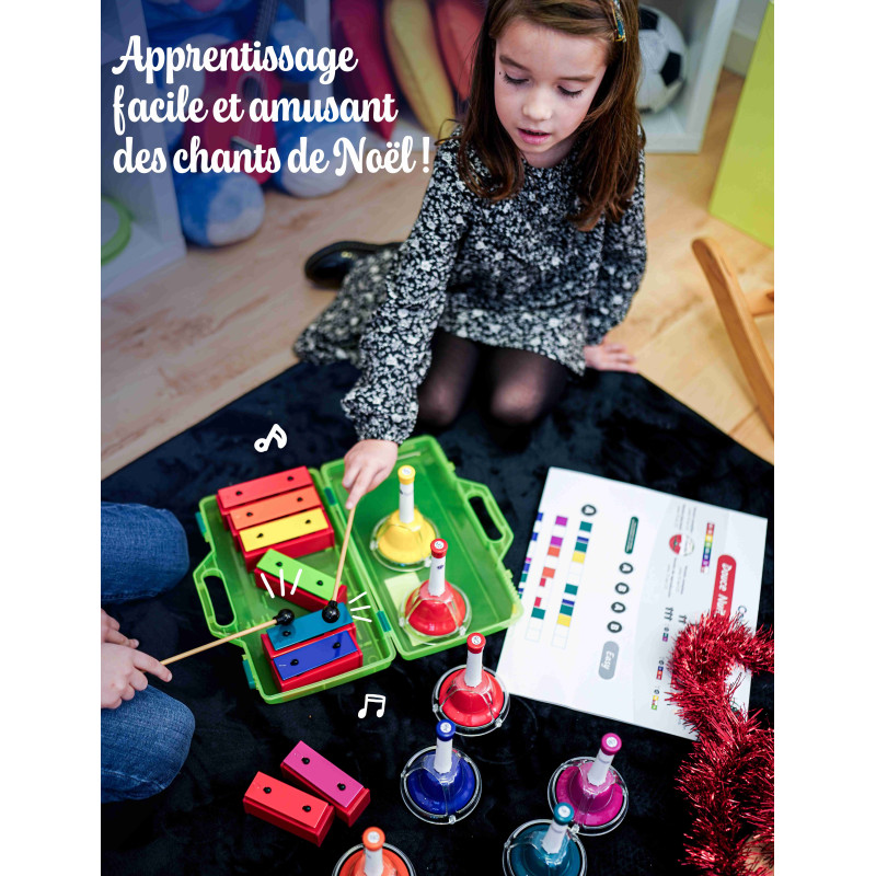 Fuzeau – 8 Cloches Accordées - Lot Colorzik Noël CD Partitions XXL Colorées - Dès 5 Ans – Méthode Sans Solfège – Jouer Mélodies Noël Facile – Instrument de musique Jeu Fuzeau – 8 Cloches Accordées - Lot Colorzik Noël CD Partitions XXL Colorées - Dès 5 Ans – Méthode Sans Solfège – Jouer Mélodies Noël Facile – Instrument de musique Jeu