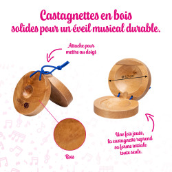 La Paire | Castagnettes à Doigts | En Bois | Fuzeau