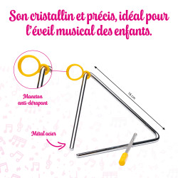 LOT DE 10 TRIANGLES METAL DE 16 CM