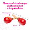 Maracas | La Paire | En bois | Coloris Rouge | Fuzeau