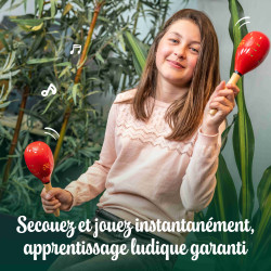 Maracas | La Paire | En bois | Coloris Rouge | Fuzeau