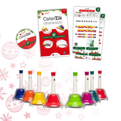 Ensemble livret-CD ColorZik Noël et son jeu de 8 cloches accordées