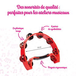 Couronne de Cymbalettes | Forme Demi Lune | Coloris Rouge | Fuzeau