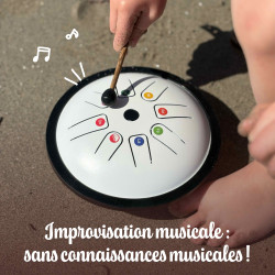 TONGUE DRUM |  diamètre 18 cm | BLANC | FUZEAU