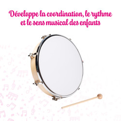 Tambourin | Peau Synthétique | Ø 25 cm | Fuzeau