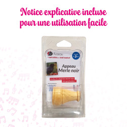 Appeau | Sifflet | En bois | Chant du Merle | Nature | Fuzeau