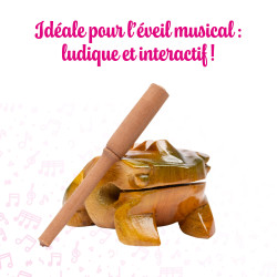 Grenouille Guiro | Dimension 10 CM | En bois | Fuzeau
