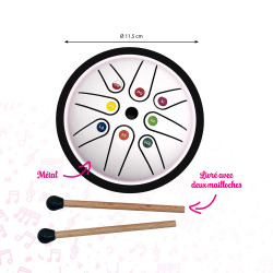 Mini Tongue Drum | Avec Notes Colorées | Fuzeau