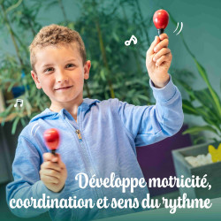 Lot | 20 Paires | Oeufs Sonores Maracas | Coloris Rouge | Fuzeau