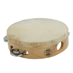 Tambourin Ø 15 cm | Peau Naturelle | Avec 8 Cymbalettes | Fuzeau